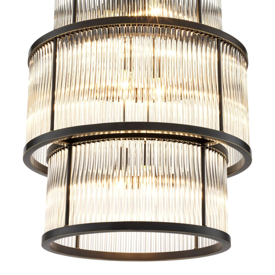 Palmera Chandelier Bronze/Glass 55cm Eichholtz Palmera Chandelier Bronze/Glass 55cm