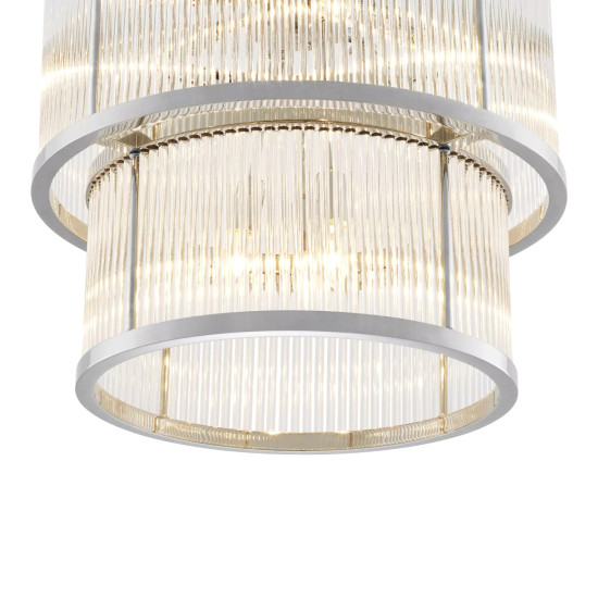 Pasadena Chandelier Nickel/Glass 55cm Pasadena Chandelier Nickel/Glass 55cm