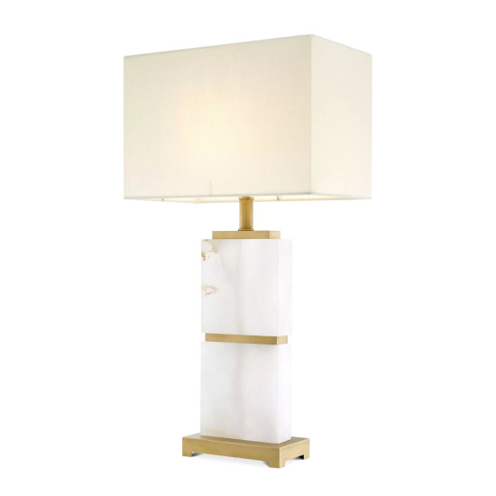 Robbins Table Lamp Brass/Alabaster/White 71.5cm