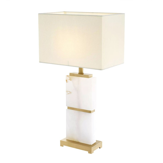 Robbins Table Lamp Brass/Alabaster/White 71.5cm