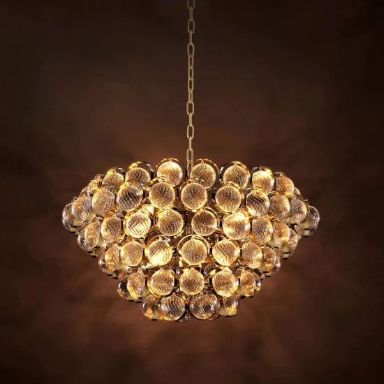 Opera takkrona guld/glas 78 cm