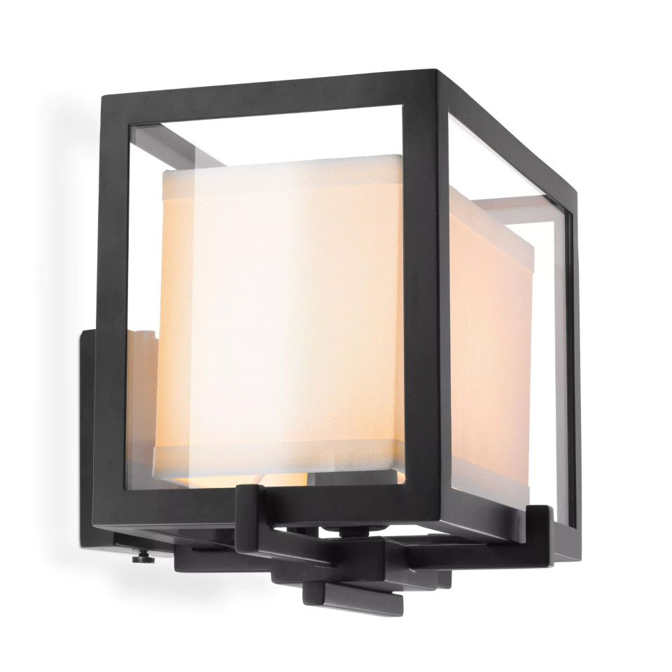 Pulse vägglampa svart/klar/benvit 24cm