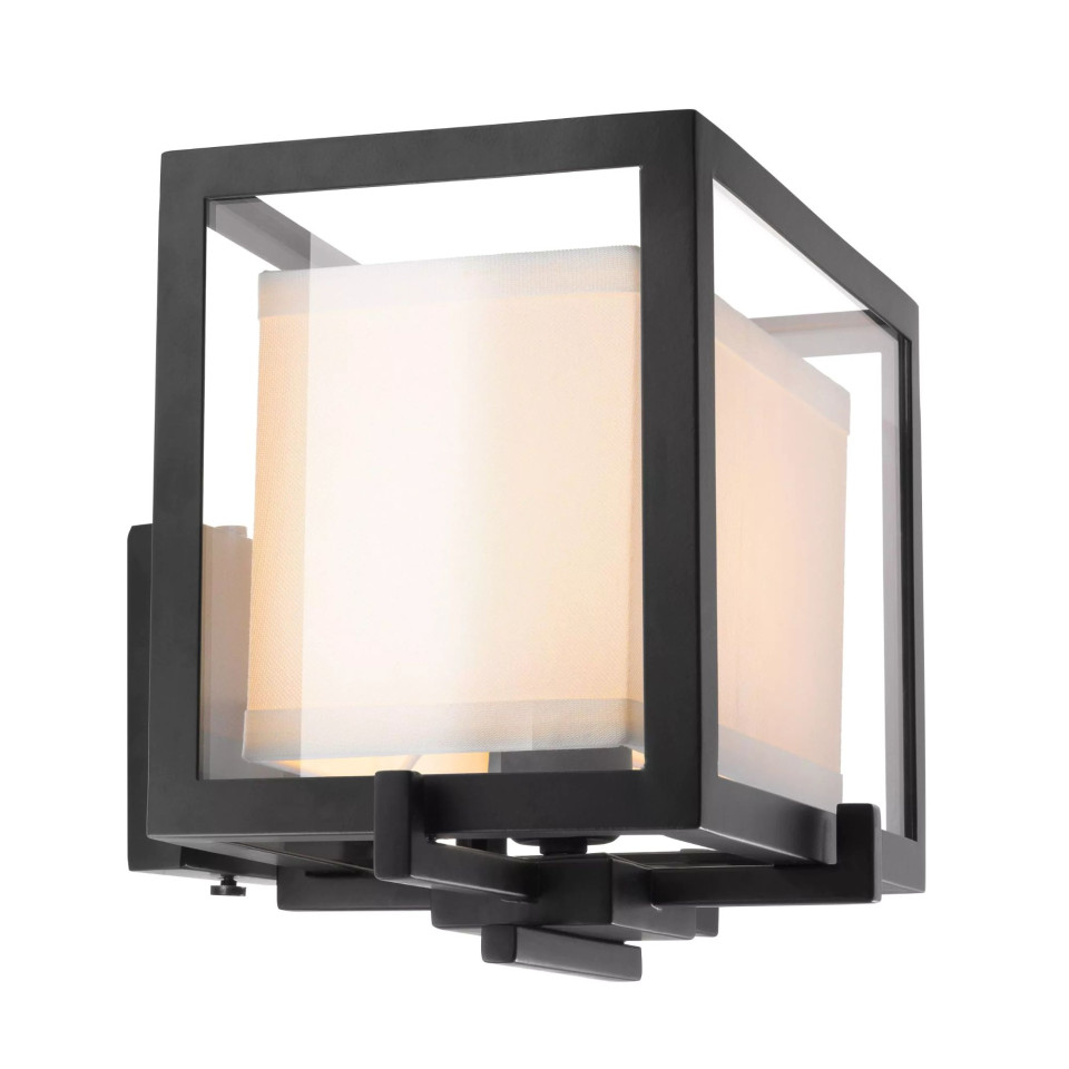 Pulse vägglampa svart/klar/benvit 24cm
