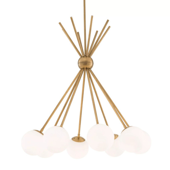 Luxor Chandelier Brass/White 85cm Luxor Chandelier Brass/White 85cm