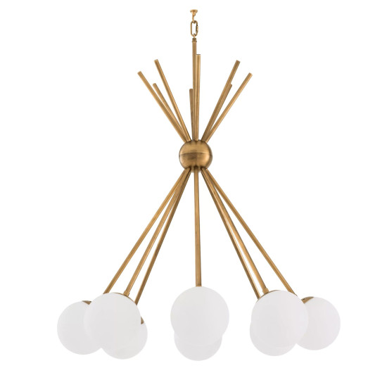 Luxor Chandelier Brass/White 85cm Luxor Chandelier Brass/White 85cm