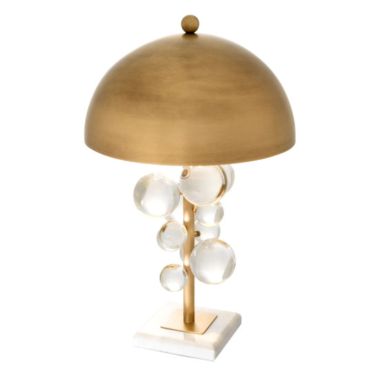Floral bordslampa mässing/glas/vit 57 cm Floral bordslampa mässing/glas/vit 57 cm