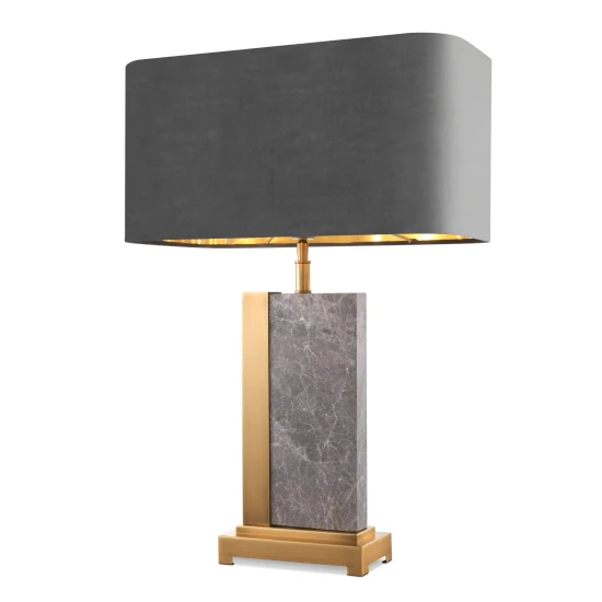 Pietro bordslampa mässing/grå 65 cm
