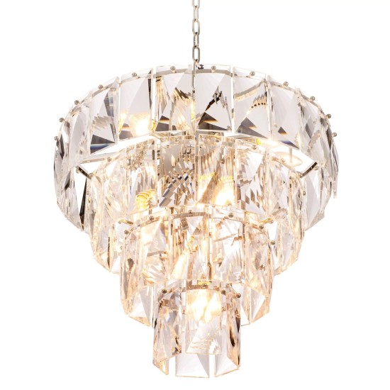 Amazone S Chandelier Nickel/Crystal Glass 60cm