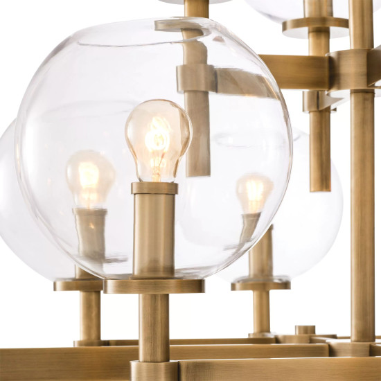 Jade L Chandelier Brass/Glass 104cm Jade L Chandelier Brass/Glass 104cm