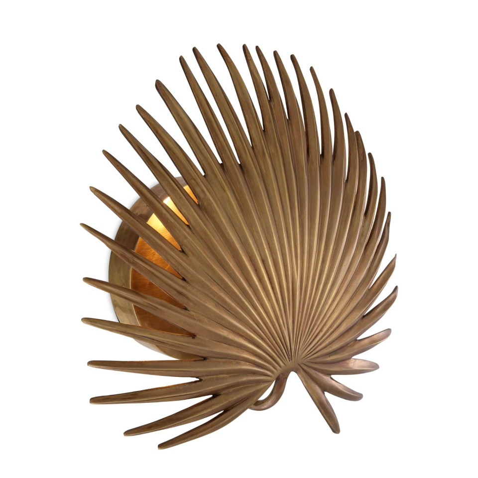 Foliage Wall Lamp Vintage Brass 32cm Eichholtz Foliage Wall Lamp Vintage Brass 32cm
