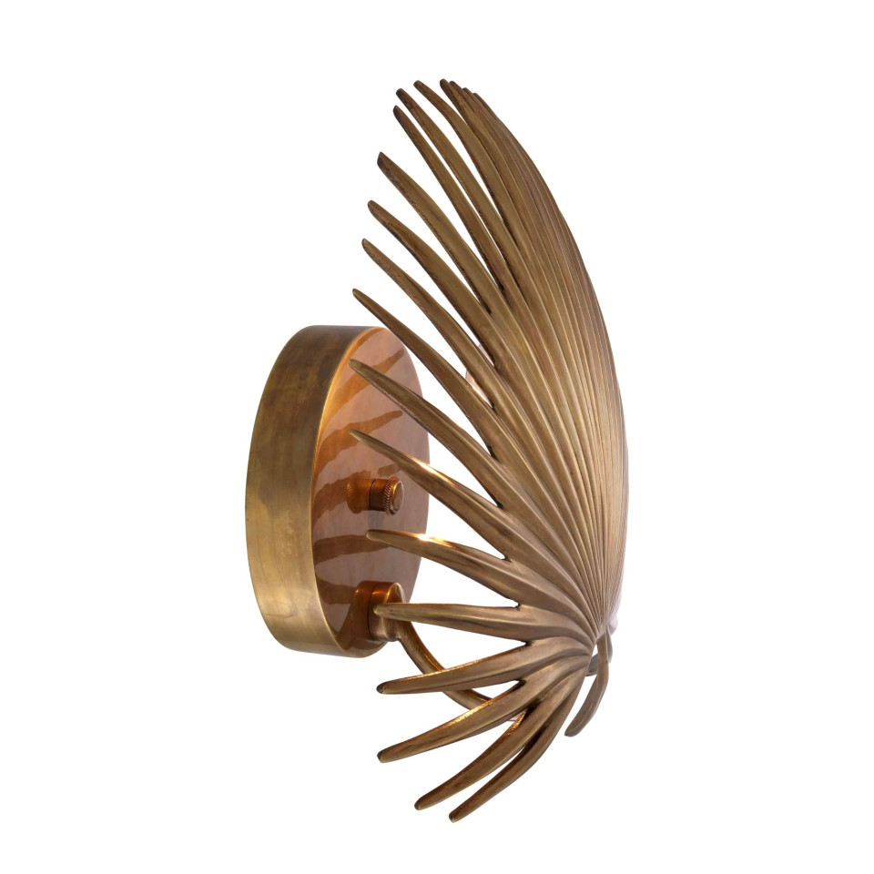 Foliage Wall Lamp Vintage Brass 32cm Eichholtz Foliage Wall Lamp Vintage Brass 32cm