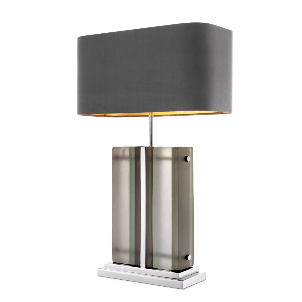Solana bordslampa nickel/glas/grå 73cm