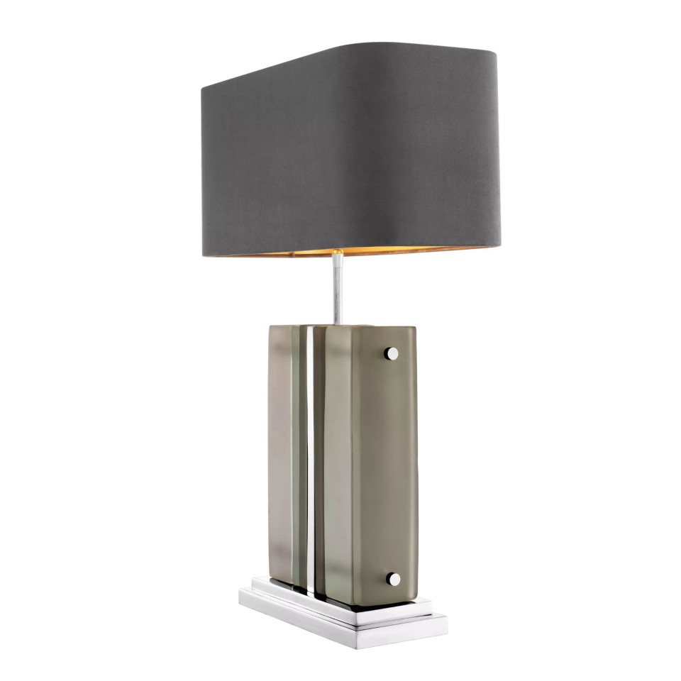 Solana bordslampa nickel/glas/grå 73cm