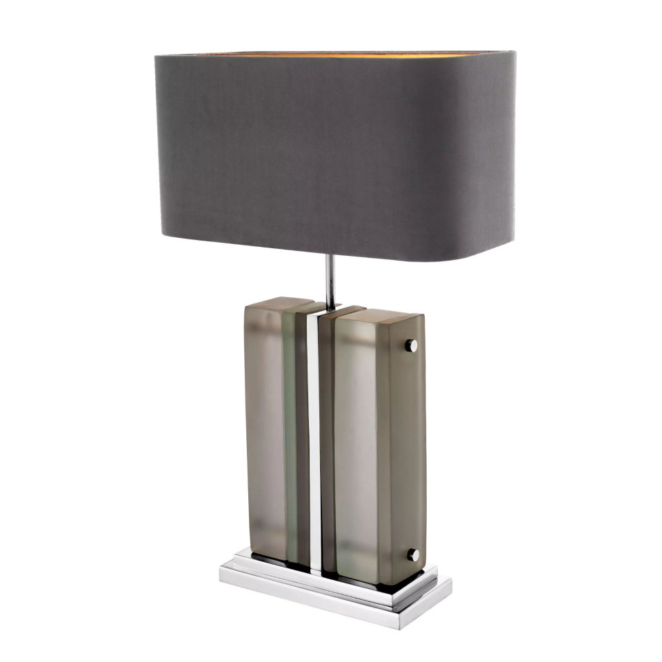 Solana bordslampa nickel/glas/grå 73cm