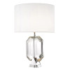 Emerald Table Lamp Nickel/Crystal Glass/White 67cm Emerald Table Lamp Nickel/Crystal Glass/White 67cm