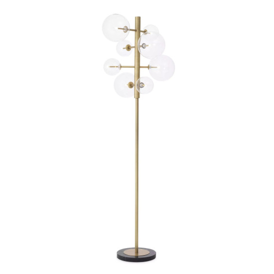 Argento golvlampa mässing/glas/svart 180 cm Argento golvlampa mässing/glas/svart 180 cm