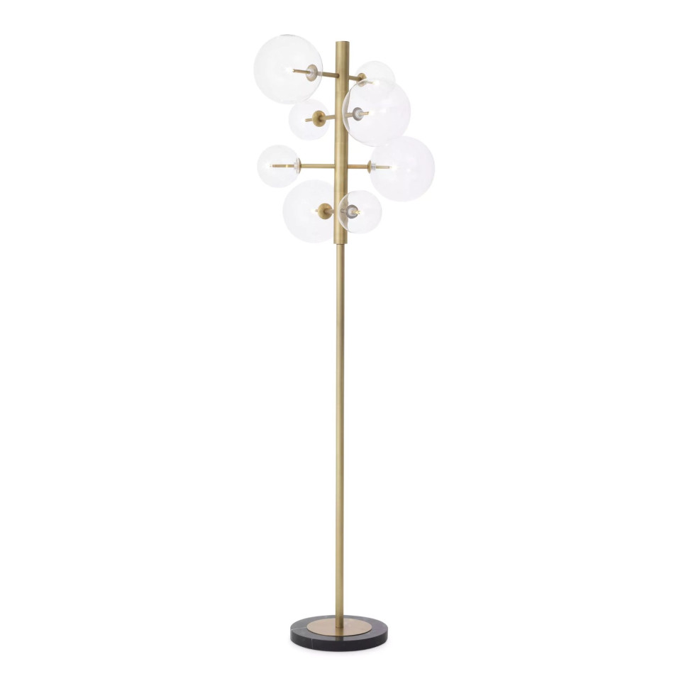 Argento golvlampa mässing/glas/svart 180cm Eichholtz Argento golvlampa mässing/glas/svart 180cm
