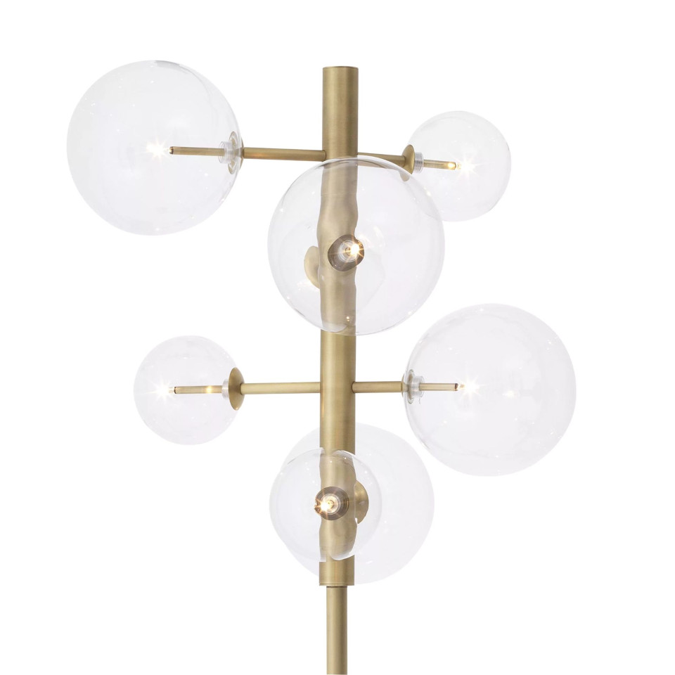 Argento golvlampa mässing/glas/svart 180cm Eichholtz Argento golvlampa mässing/glas/svart 180cm