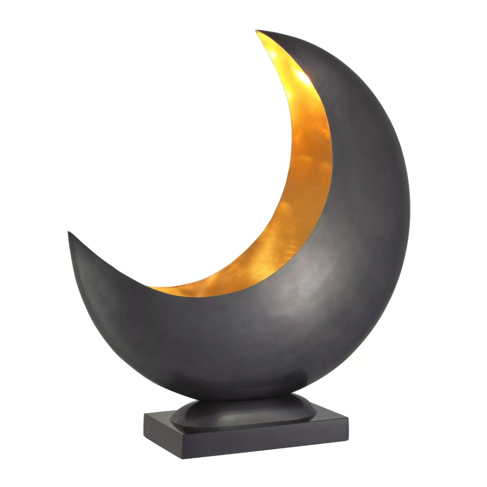 Half Moon bordslampa gunmetal/mässing 53cm