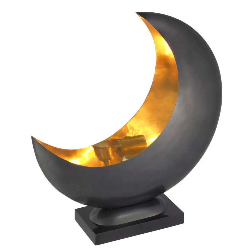Half Moon bordslampa gunmetal/mässing 53cm
