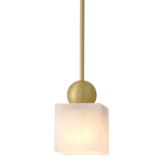 Etruscan Square Ceiling Lamp Brass/White 12cm