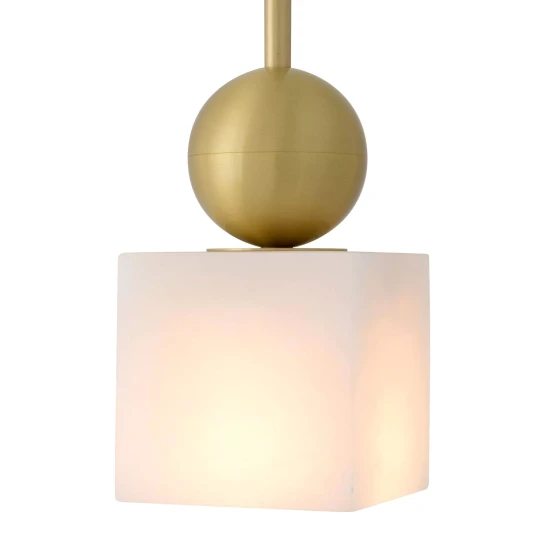 Etruscan Square Ceiling Lamp Brass/White 12cm