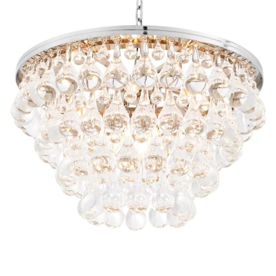 Bolzano Chandelier Nickel/Glass 65cm