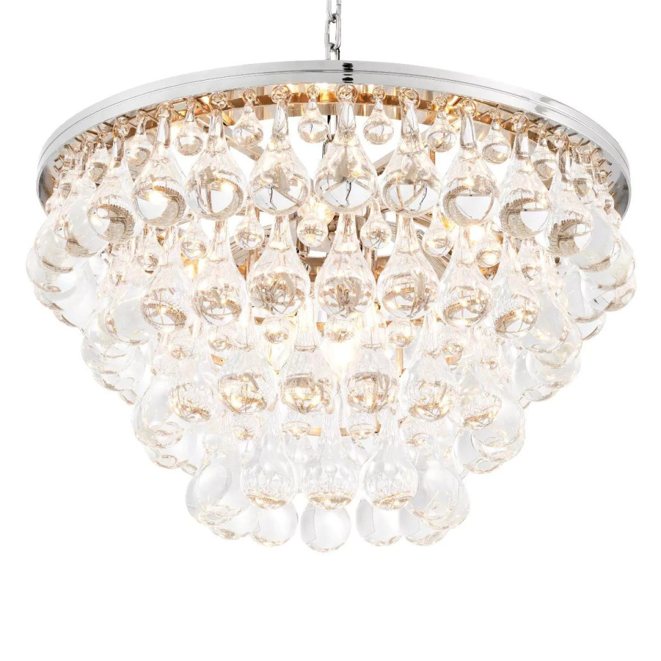 Bolzano Chandelier Nickel/Glass 65cm Eichholtz Bolzano Chandelier Nickel/Glass 65cm
