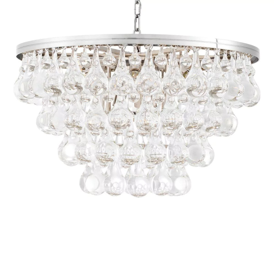 Bolzano Chandelier Nickel/Glass 65cm Eichholtz Bolzano Chandelier Nickel/Glass 65cm