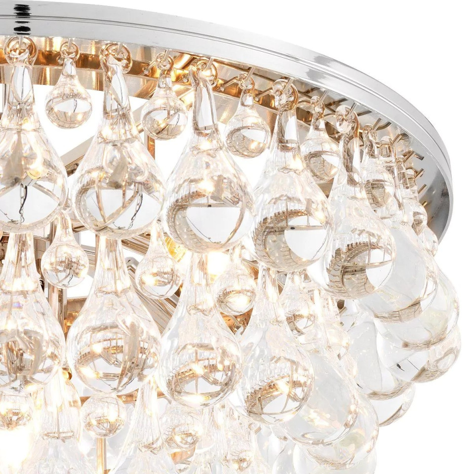 Bolzano Chandelier Nickel/Glass 65cm Eichholtz Bolzano Chandelier Nickel/Glass 65cm