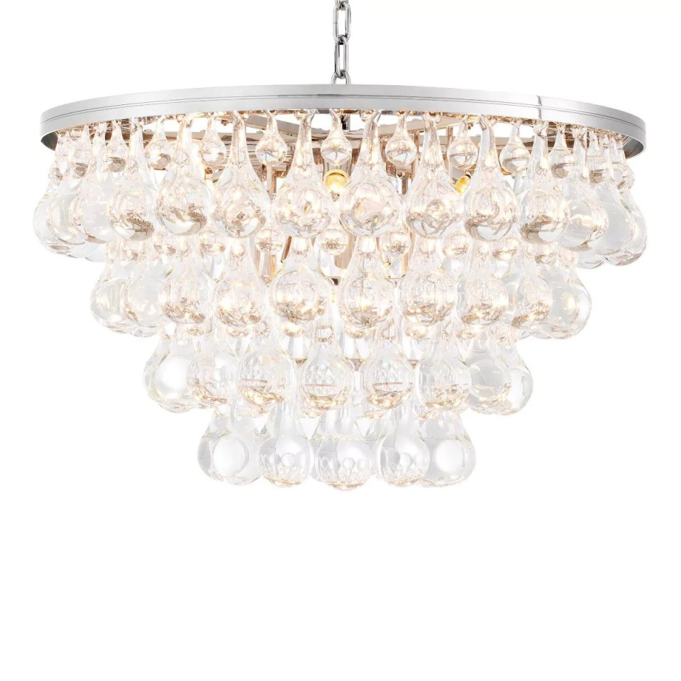 Bolzano Chandelier Nickel/Glass 65cm Eichholtz Bolzano Chandelier Nickel/Glass 65cm