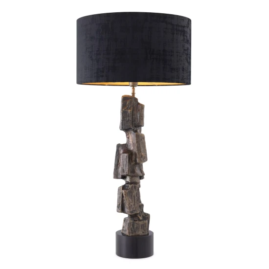 Noto Table Lamp Brass/Granite/Fabric 113cm