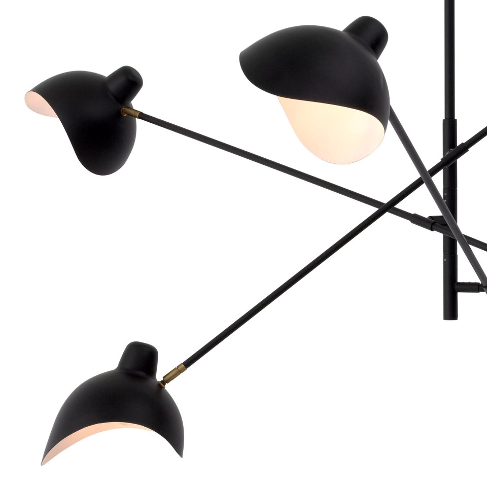 Meryll ljuskrona svart/mässing 200cm Eichholtz Meryll ljuskrona svart/mässing 200cm