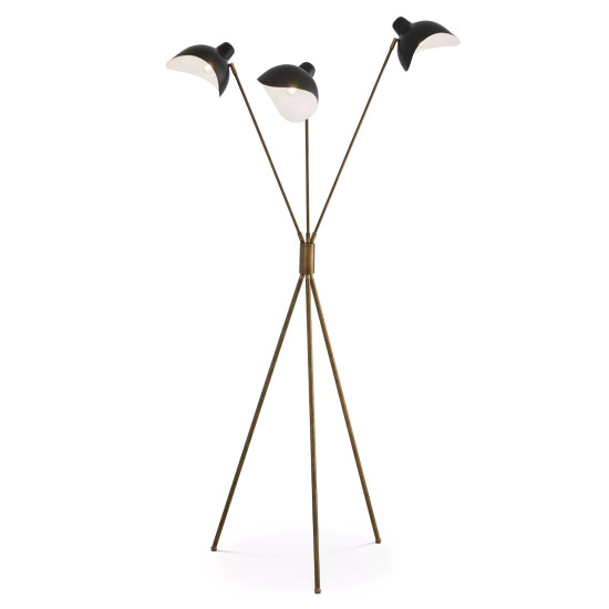 Costner Floor Lamp Brass/Black 130cm