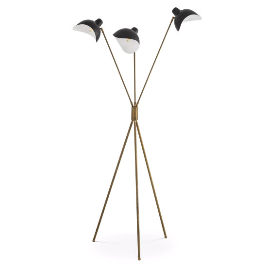Costner Floor Lamp Brass/Black 130cm
