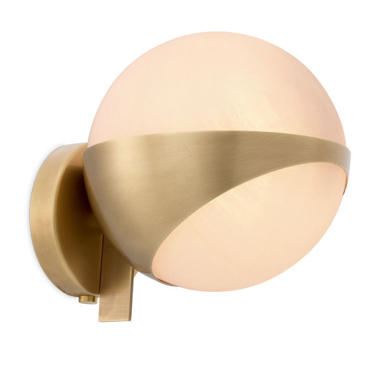 Wilson Wall Lamp Brass/White 19cm