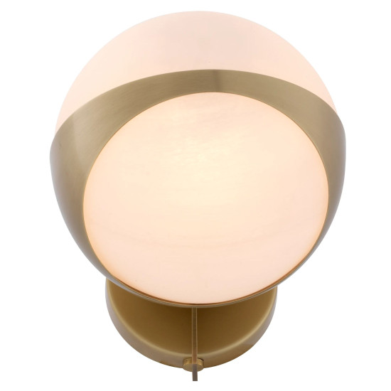 Wilson Wall Lamp Brass/White 19cm