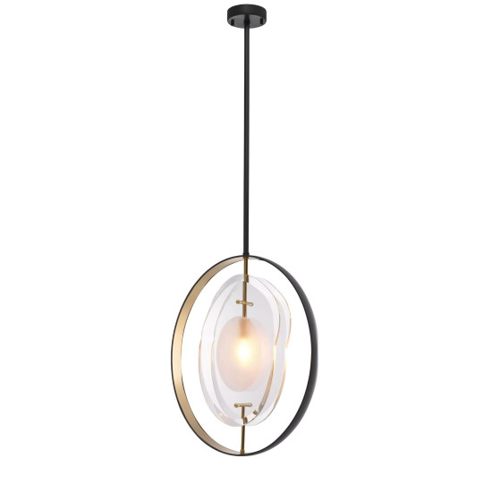 Vincente Chandelier Gunmetal/Gold/Glass 43cm