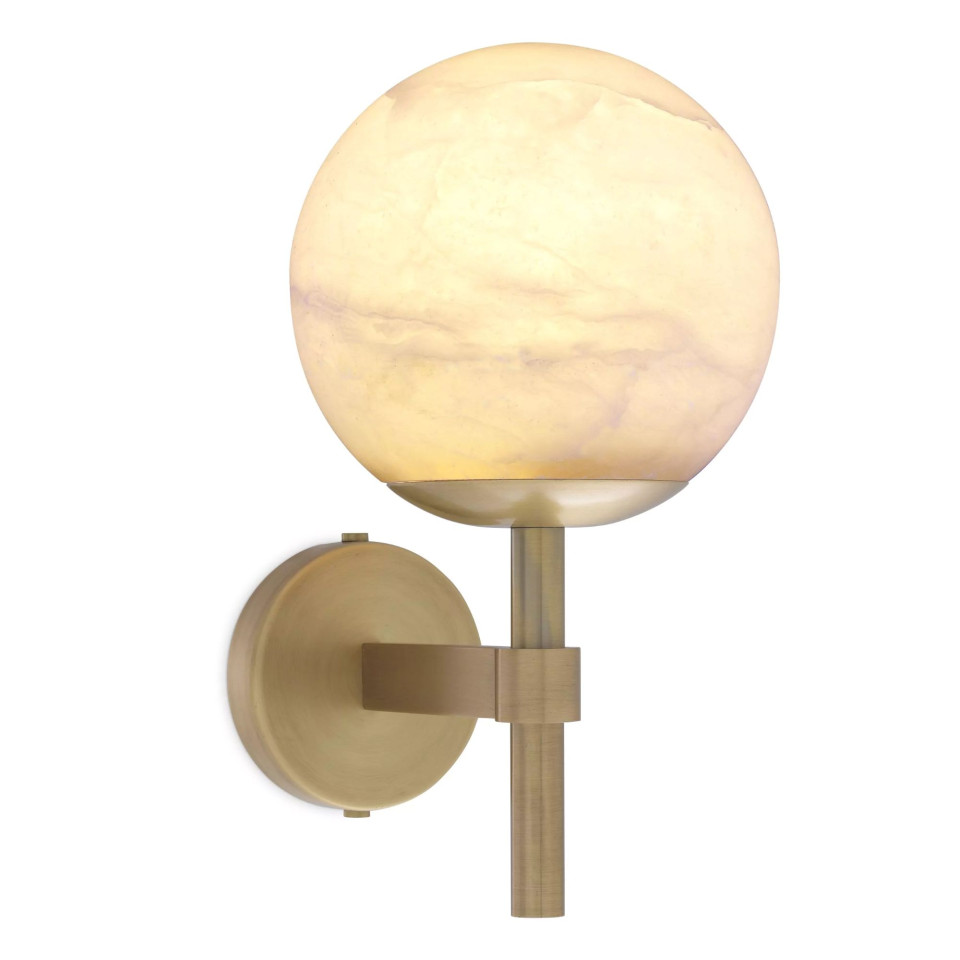 Jade Wall Lamp Brass/White 35cm Eichholtz Jade Wall Lamp Brass/White 35cm