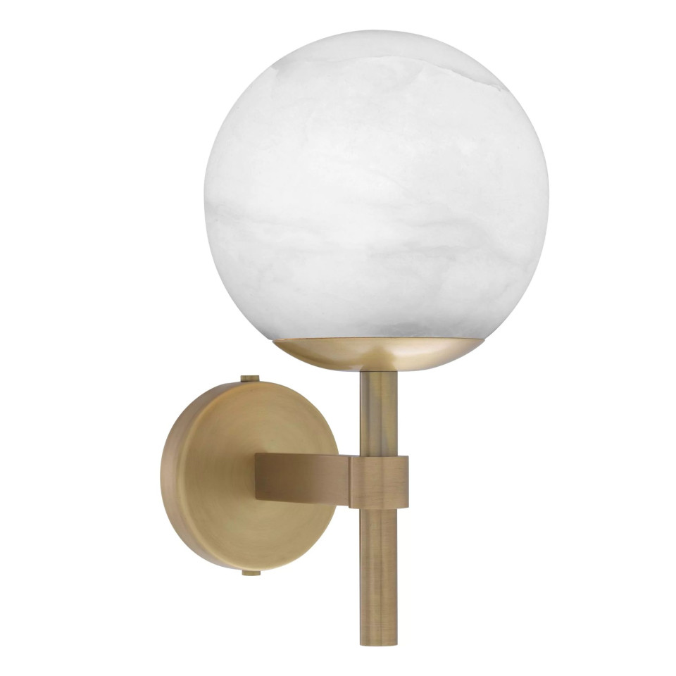 Jade Wall Lamp Brass/White 35cm Eichholtz Jade Wall Lamp Brass/White 35cm