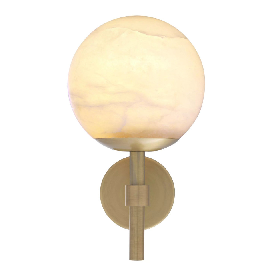 Jade Wall Lamp Brass/White 35cm Eichholtz Jade Wall Lamp Brass/White 35cm