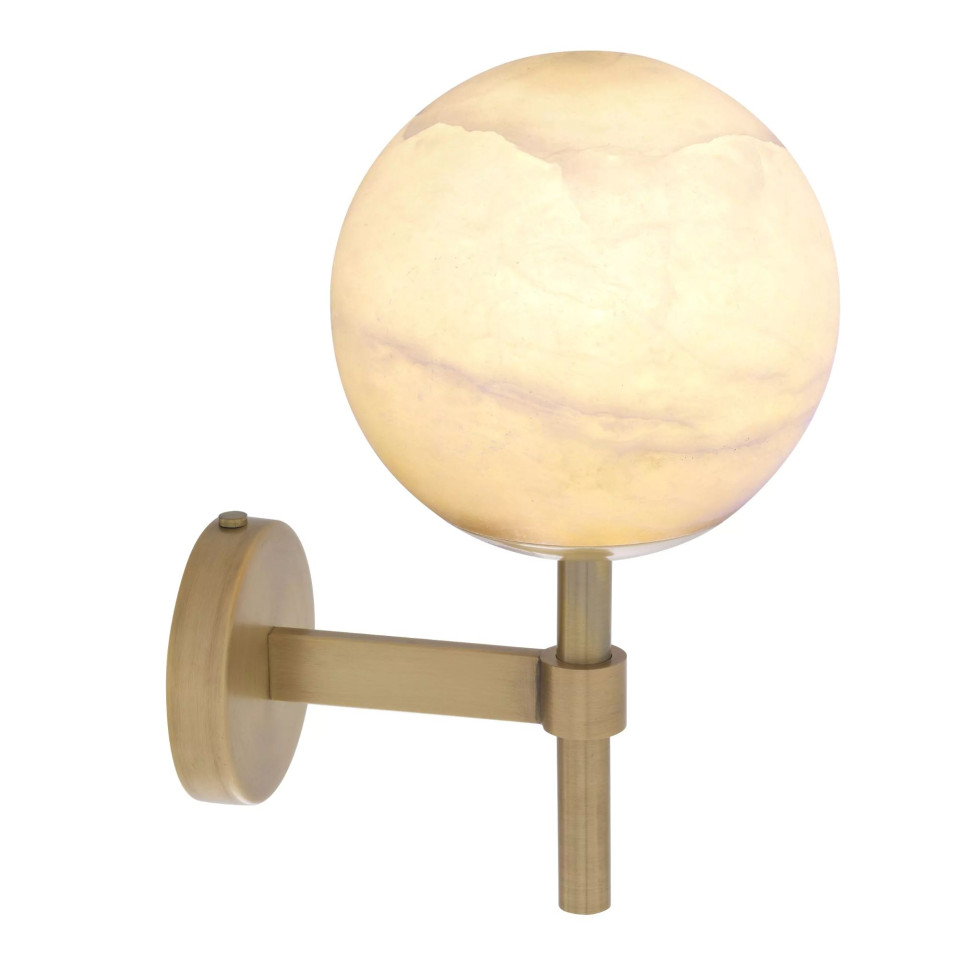Jade Wall Lamp Brass/White 35cm Eichholtz Jade Wall Lamp Brass/White 35cm