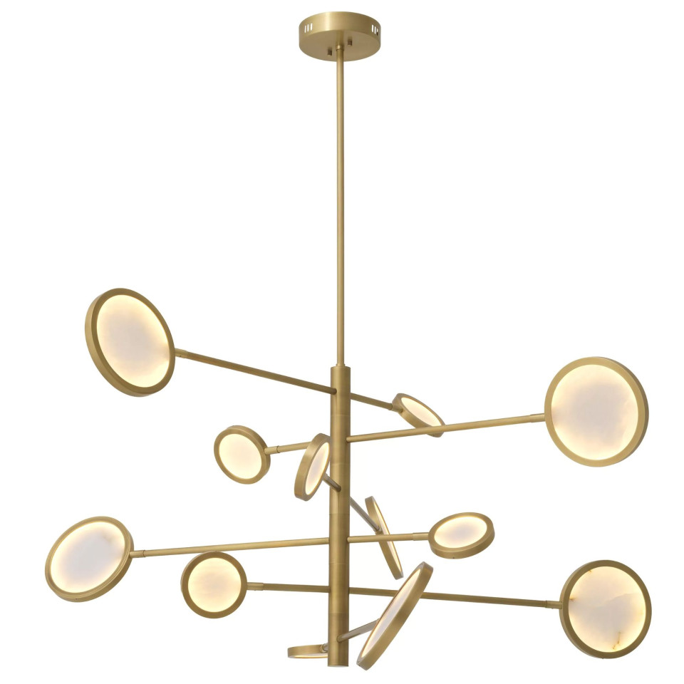 Domani Chandelier Brass/White 136cm Eichholtz Domani Chandelier Brass/White 136cm