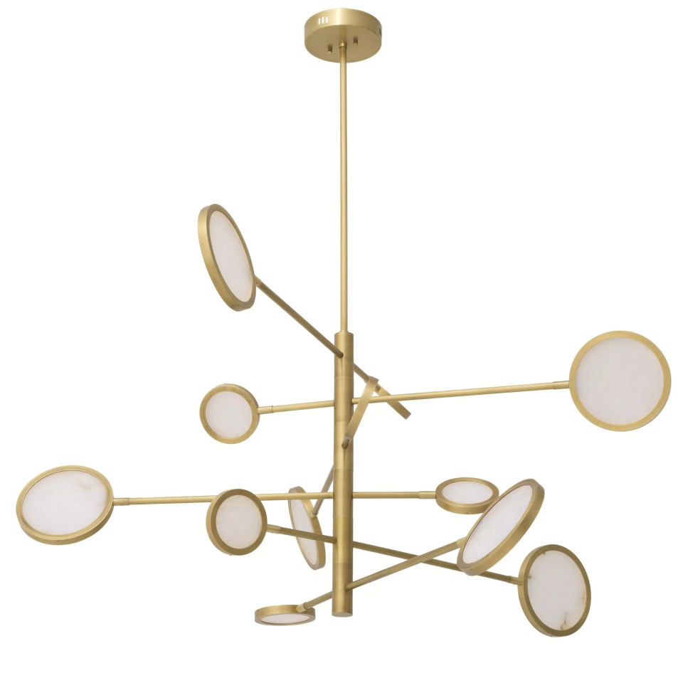 Domani Chandelier Brass/White 136cm Eichholtz Domani Chandelier Brass/White 136cm