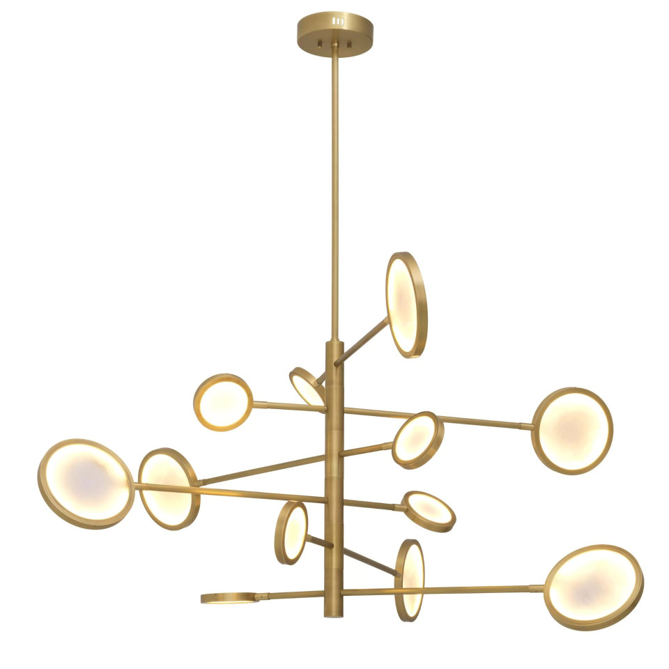 Domani Chandelier Brass/White 136cm Eichholtz Domani Chandelier Brass/White 136cm