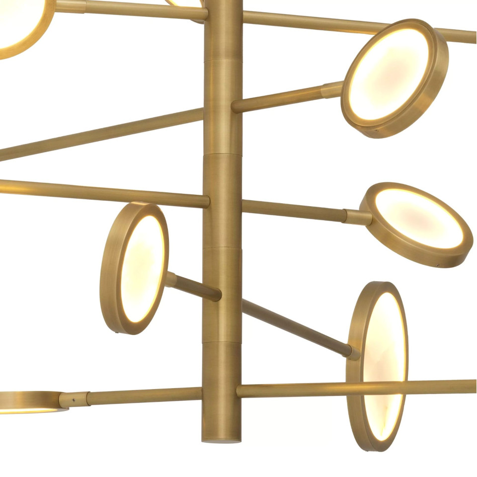 Domani Chandelier Brass/White 136cm Eichholtz Domani Chandelier Brass/White 136cm