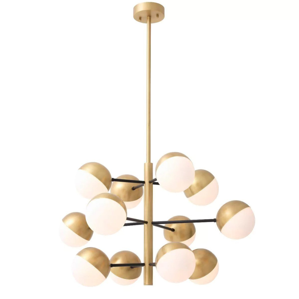 Cona S ljuskrona mässing/vit/svart 94cm Eichholtz Cona S ljuskrona mässing/vit/svart 94cm