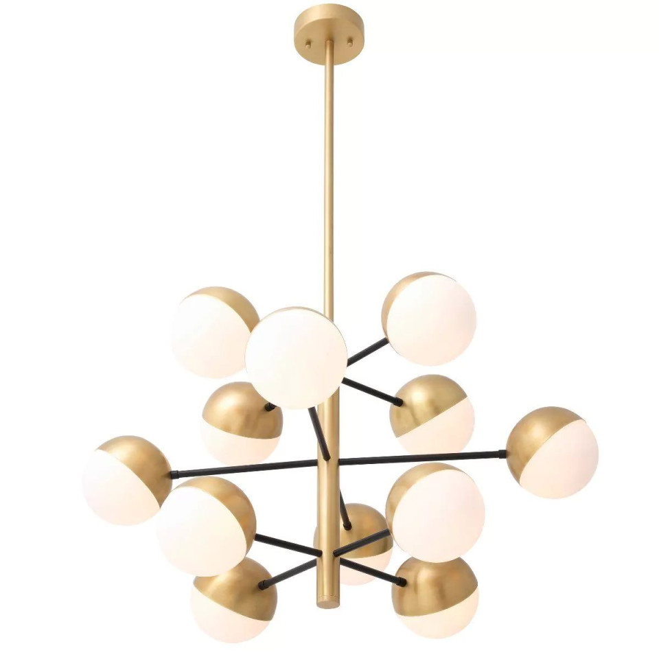 Cona S ljuskrona mässing/vit/svart 94cm Eichholtz Cona S ljuskrona mässing/vit/svart 94cm
