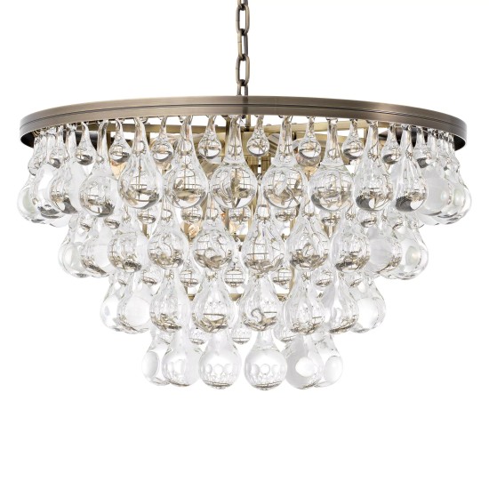 Bolzano takkrona mässing/glas 65 cm
