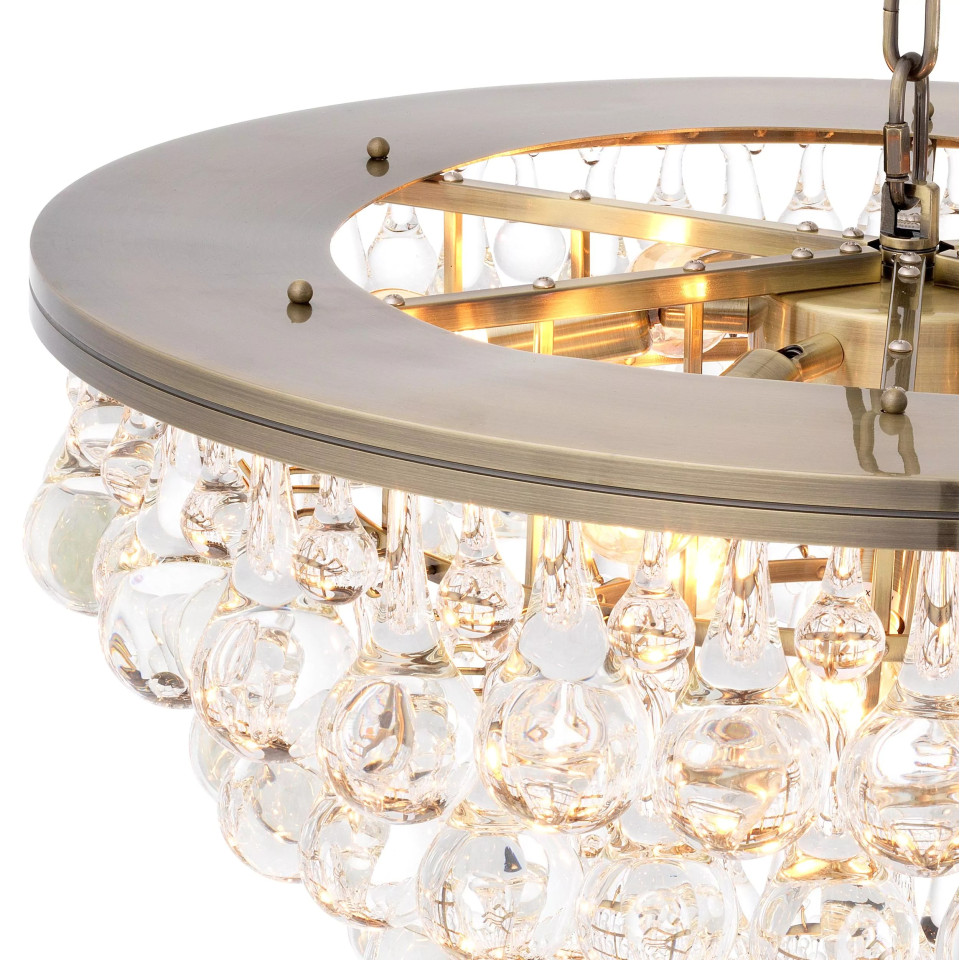 Bolzano Chandelier Brass/Glass 65cm Eichholtz Bolzano Chandelier Brass/Glass 65cm